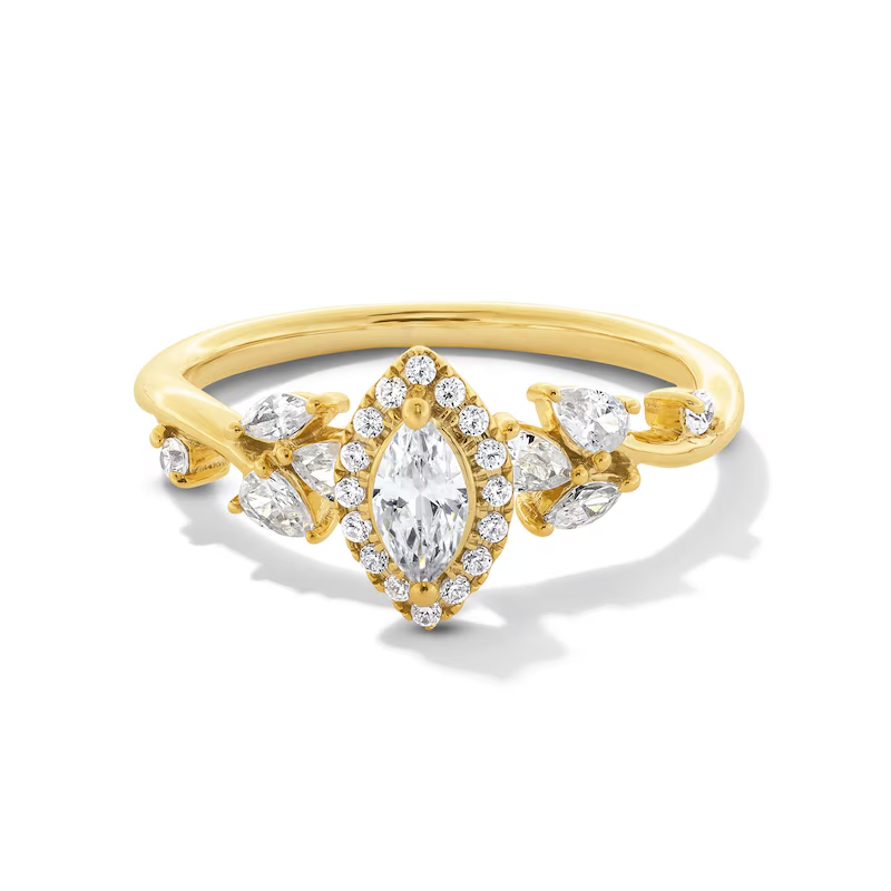 10K Gold 0.75 to 3.25 CT. T.W Marquise Shaped Lab Created Diamond Engagement Ring D VVS1-VS1 Clarity 3EX IGI Certified-1