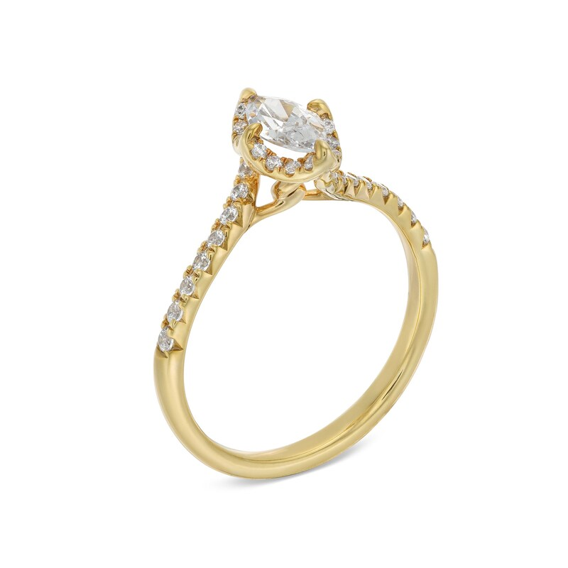 14K Gold 0.75 to 3.25 CT.T.W. Marquise Cut Lab Created Diamond Engagement Band IGI Certified-3