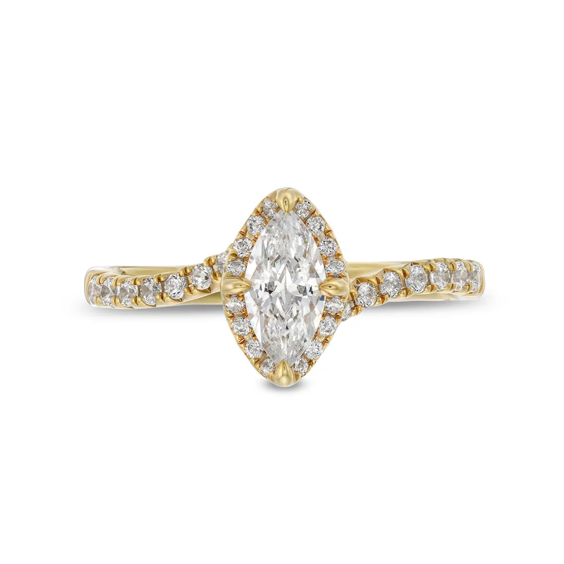 14K Gold 0.75 to 3.25 CT.T.W. Marquise Cut Lab Created Diamond Engagement Band IGI Certified-4