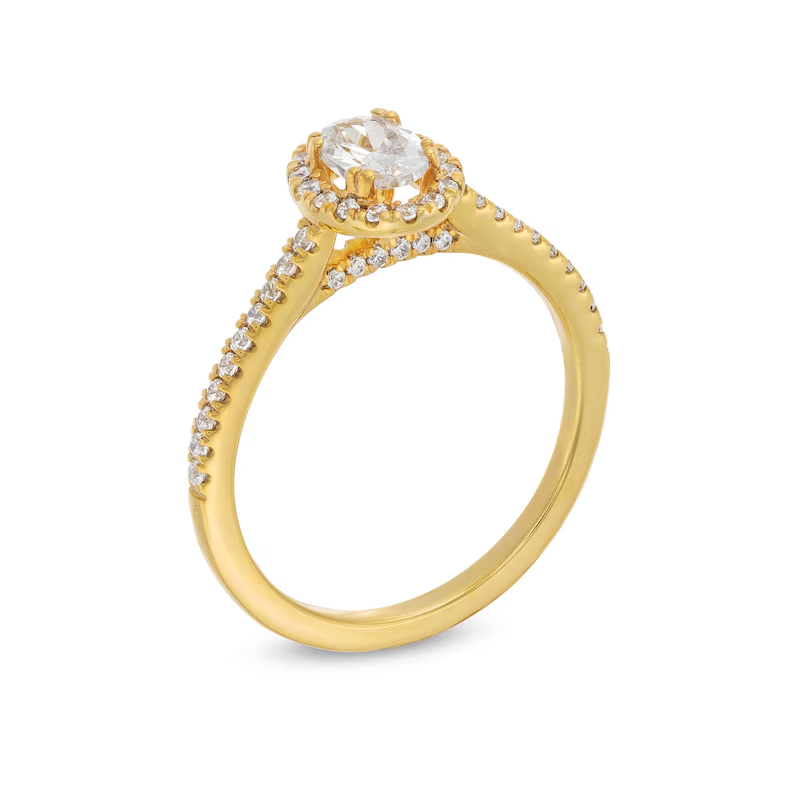 Aliança de noivado personalizada em ouro de 18 quilates com diamante oval criado em laboratório de 0,75 a 3,25 quilates (CT.T.W.), classificação D, pureza VVS1-VS1, certificada pelo IGI.-3