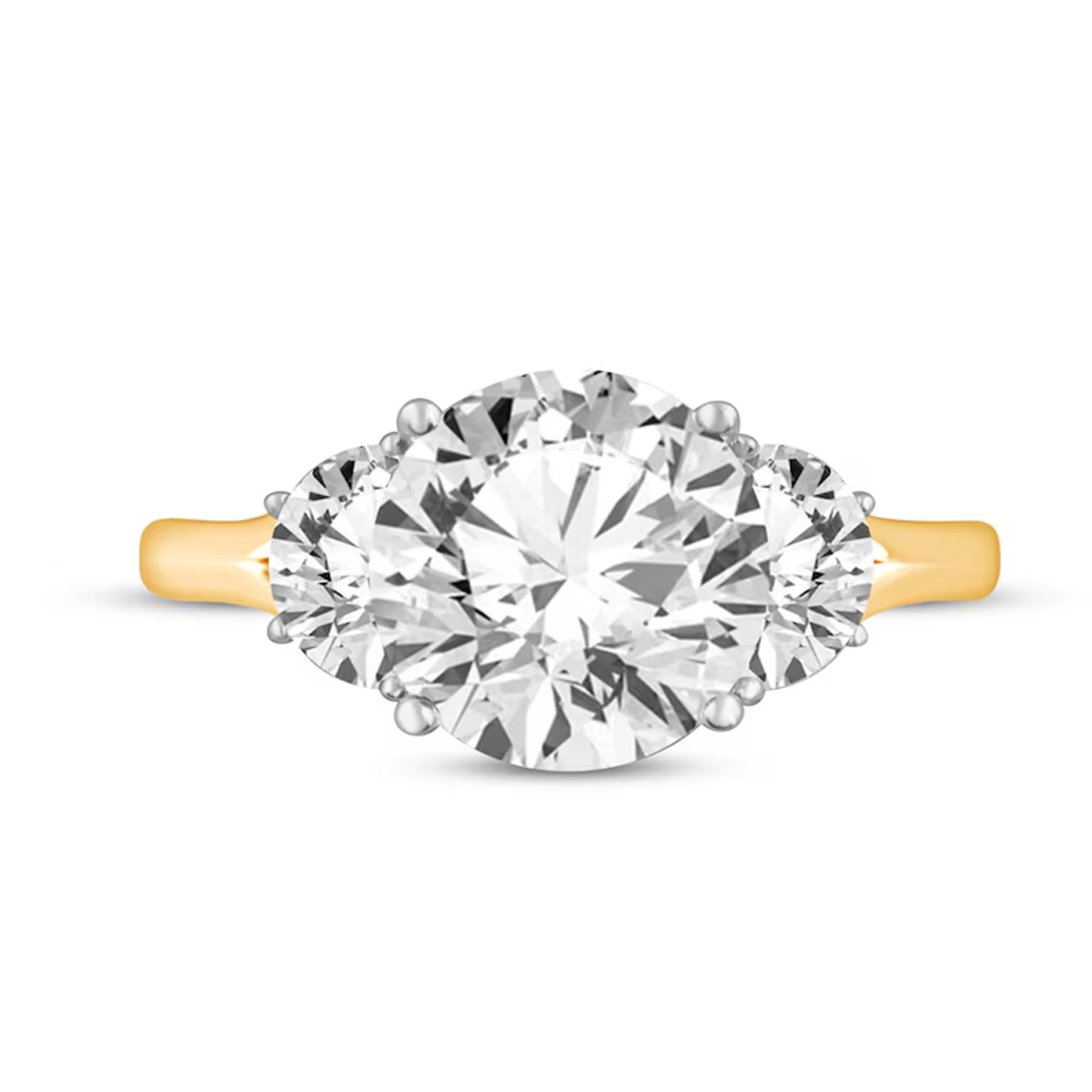 18K gouden 3-3/4 ct ronde geslepen lab-made diamant graveerbare verlovingsring voor koppels-2