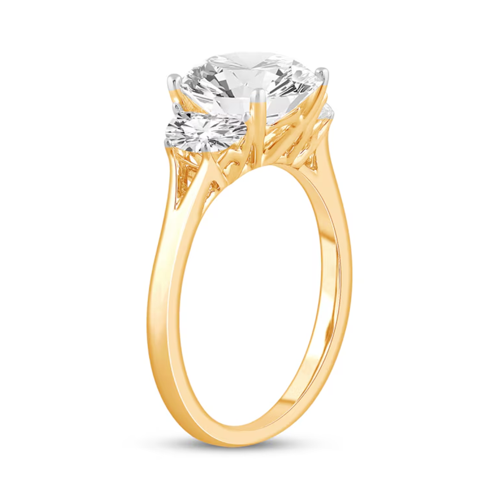 10K White Gold 1.25 to 3.75 CT.T.W Round Lab Created Diamond Custom Engagement Ring D VVS1 3EX IGI Certified-4