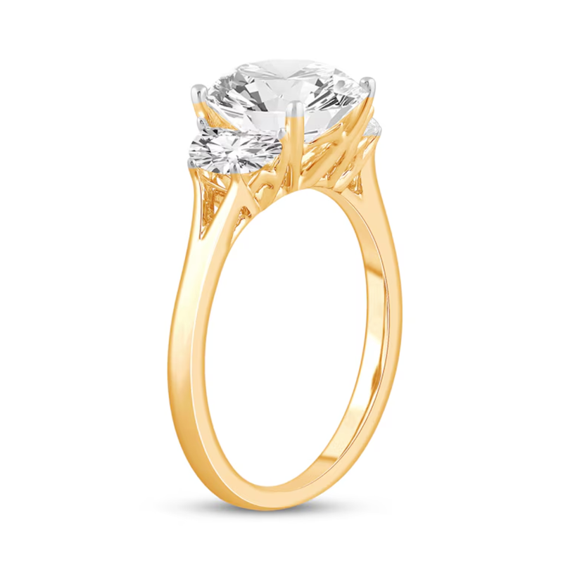 10 Karat Weißgold, 1,25 bis 3,75 Karat.T.W., runder, im Labor hergestellter Diamant, individueller Verlobungsring, D VVS1 3EX, IGI-zertifiziert-4