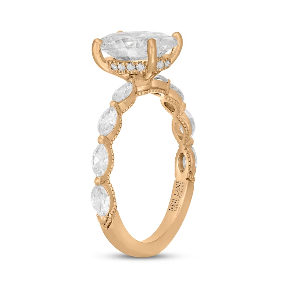 10K White Gold 1 to 3.5 CT.T.W. Oval Lab Created Diamond Engagement Band D-VVS1 IGI Certified-5