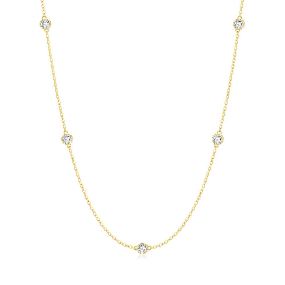 10K Gold 0.5 CT.T.W. Lab Created Diamond Cable Chain Necklace-1