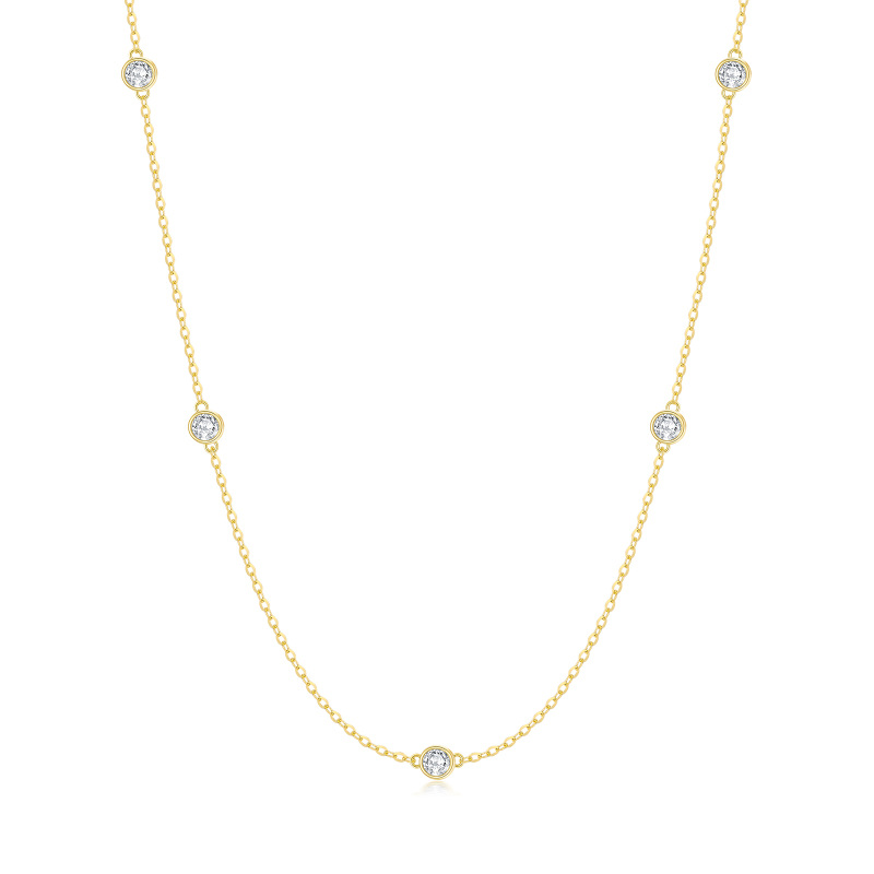 10K Gold 0.5 CT.T.W. Lab Created Diamond Cable Chain Necklace-5