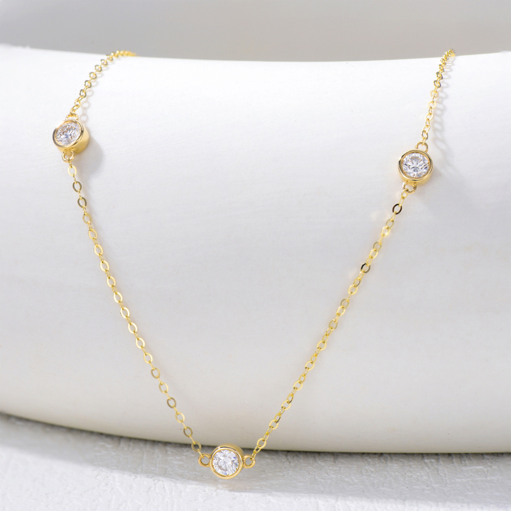 10K Gold 0.5 CT.T.W. Lab Created Diamond Cable Chain Necklace-4