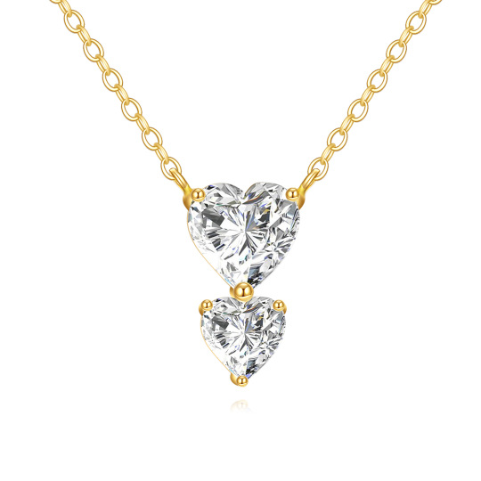 10K gouden 1,5 CT.T.W. Moissanite hart hanger ketting