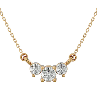 9K Gold 0.5CT Round Diamond Necklace-1