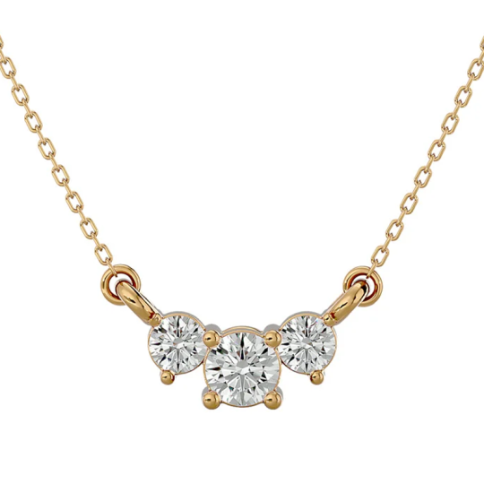 9K Gold 0.5CT Round Diamond Necklace