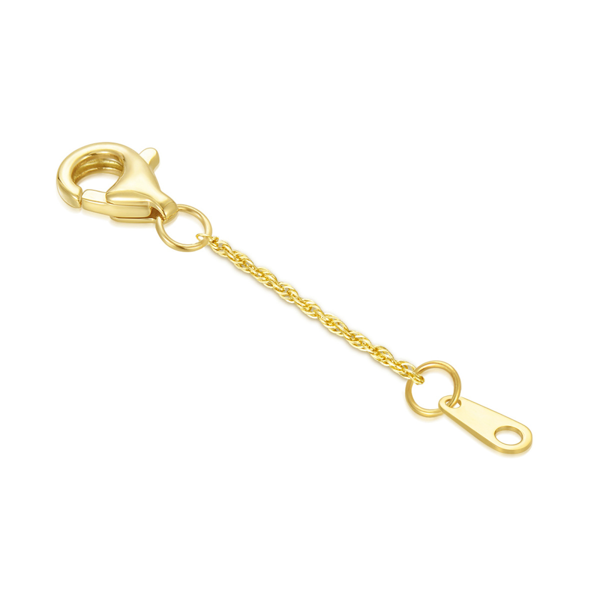 14K Gold 1.5Mm Hemp Rope 1Inch Extender Chain-1