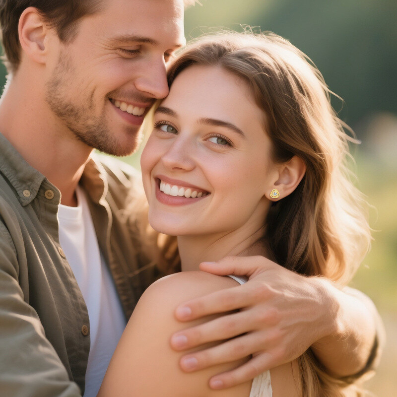 Kolczyki z moissanitem, 14-karatowe złoto, 2,5 mm, celtycki spiralny węzeł-3