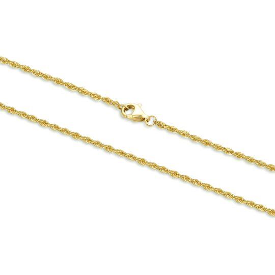 14K Gold 1.5mm Rope Chain Necklace