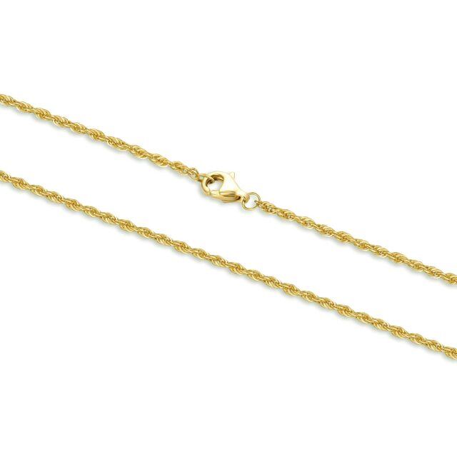 Collana con catena a corda in oro 14K da 1,5 mm-1