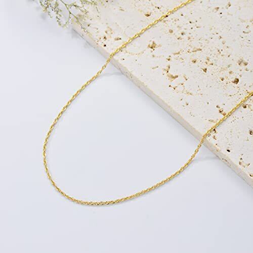 10K Gold 1.5mm Rope Chain Necklace-4