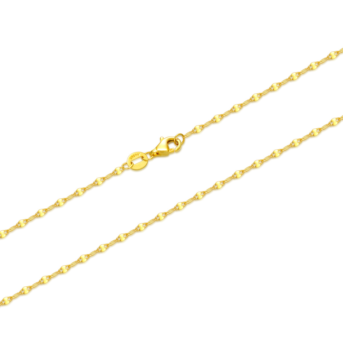 14K Gold 1.7mm Lip Chain Necklace-1