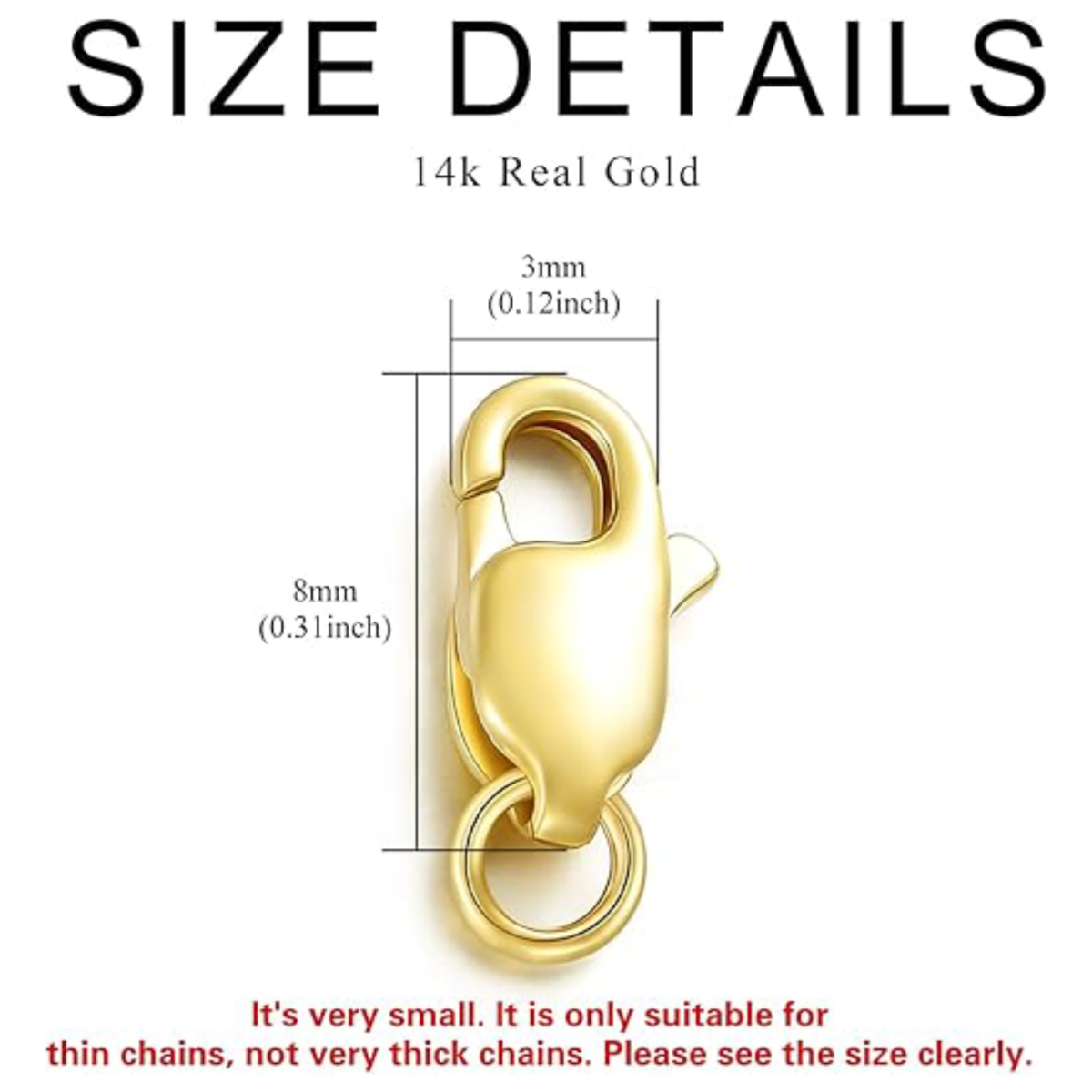 Łańcuszek przedłużający 14K Gold 0,8 mm-3