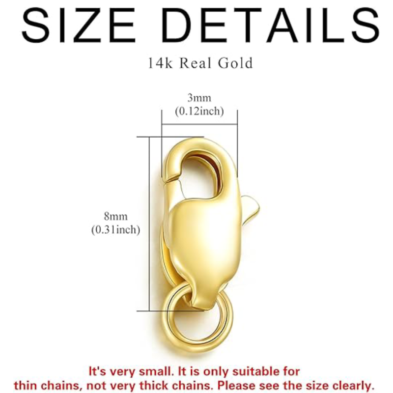 14K Gold 0,8mm Chopin Chain Verlängerungskette für beste Freundinnen der Frau-3