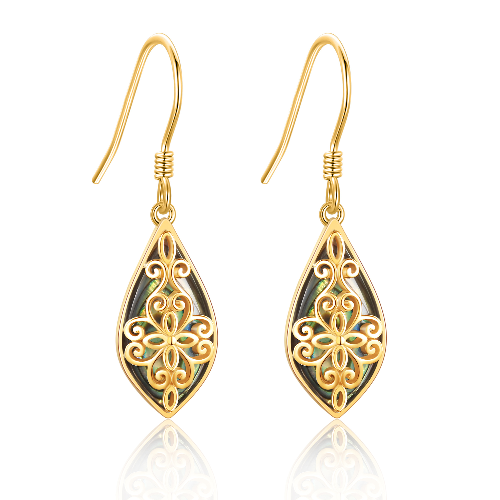 14K Gold Abalone Sh… - image