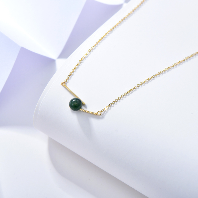 Halskette mit Anhänger aus 18-karätigem Gold und Achat-4