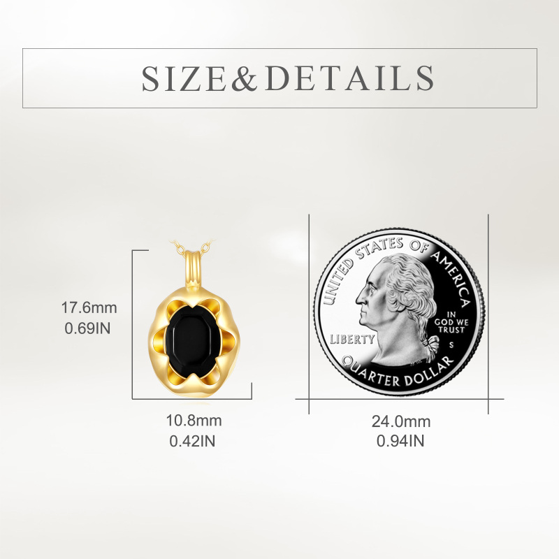 18K Gold Agate Pendant Necklace-5