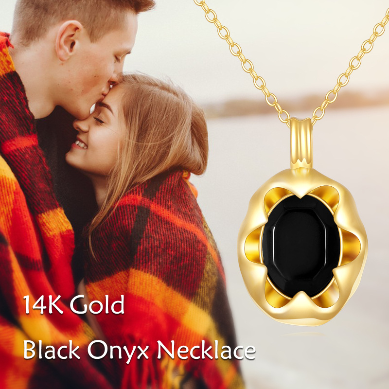 18K Gold Agate Pendant Necklace-6