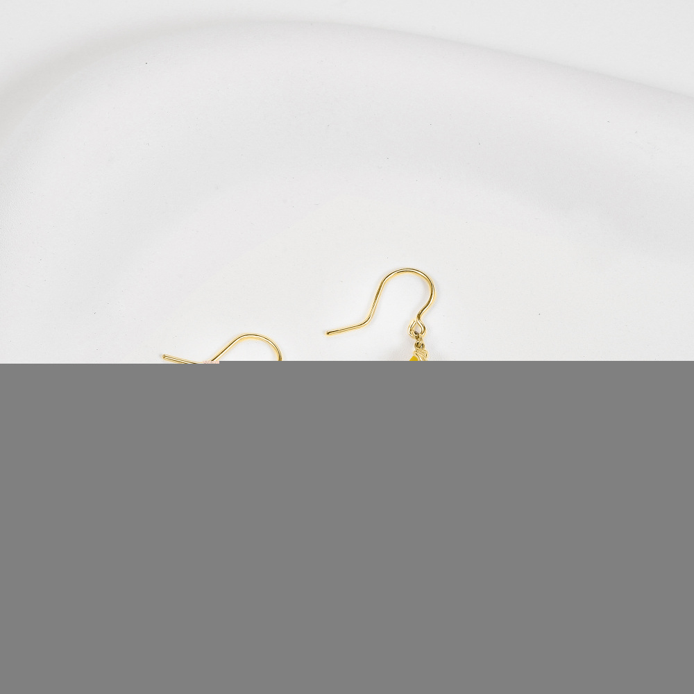 10K Gold Amber Drop Earrings-3