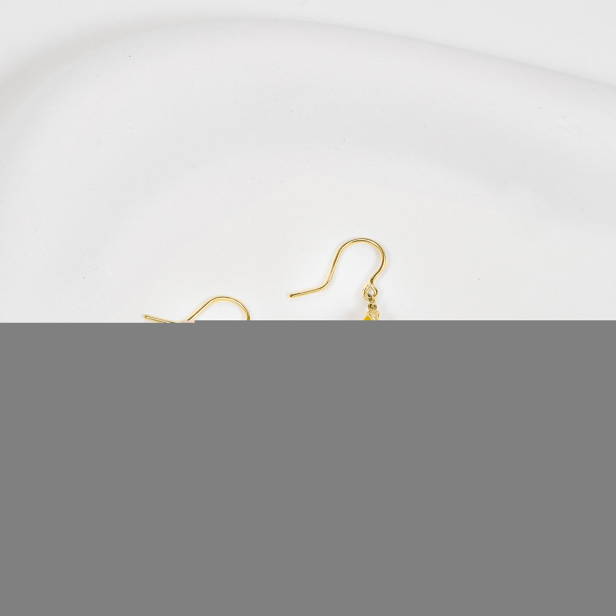 Pendientes colgantes de ámbar y oro de 14 quilates-3