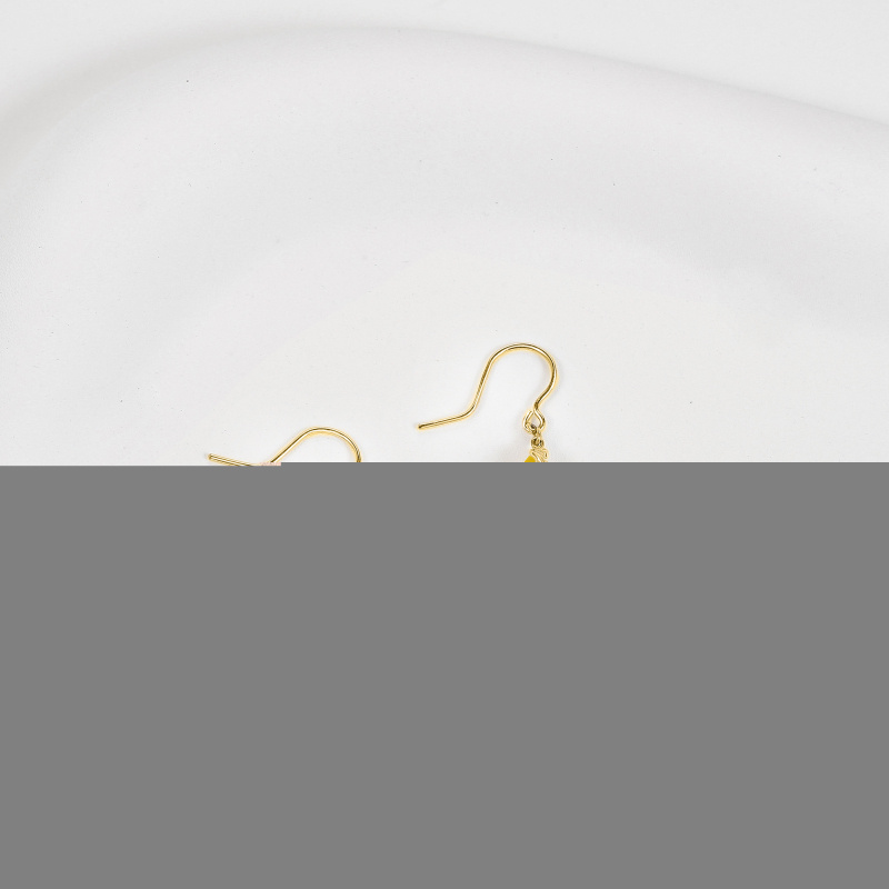 Kolczyki z bursztynem 10K ze złota-3