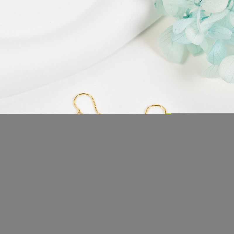 Kolczyki z bursztynem 10K ze złota-4