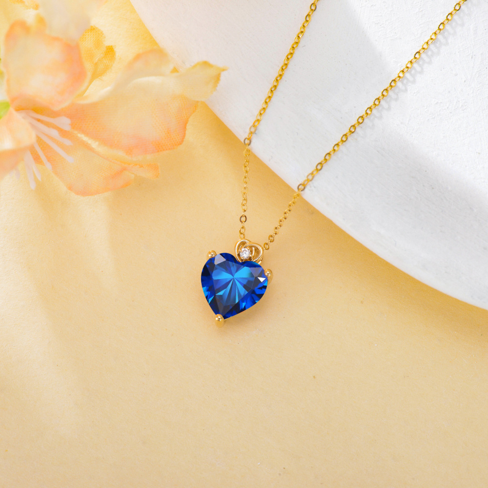 Collar Colgante Corazón Amatista Oro 18K-3