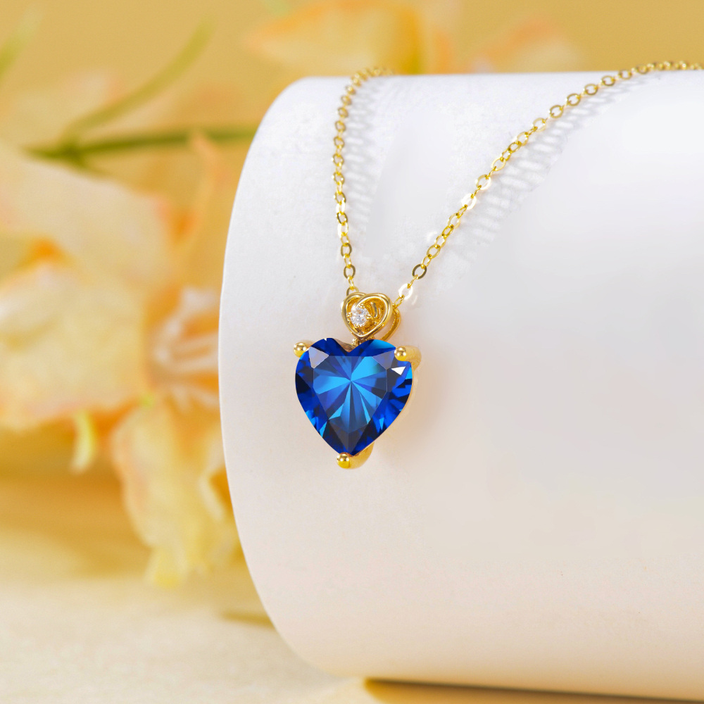 Collar Colgante Corazón Amatista Oro 18K-4
