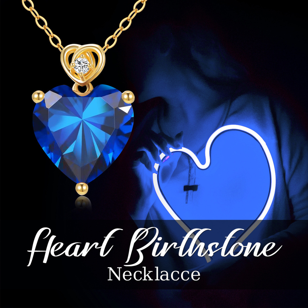 Collar Colgante Corazón Amatista Oro 18K-6