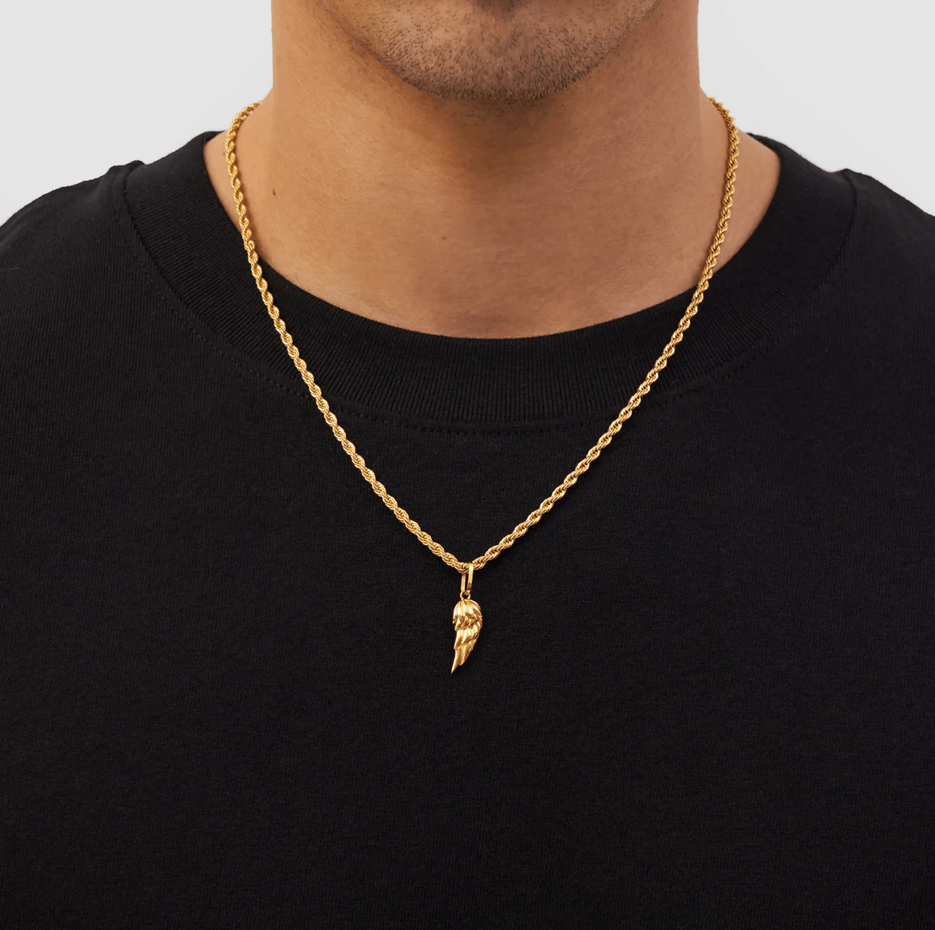 14K Gold Angel Wing Pendant Charms-2