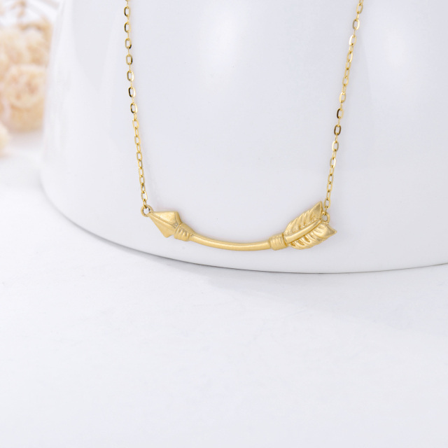 Collier avec pendentif flèche en or 14K-3