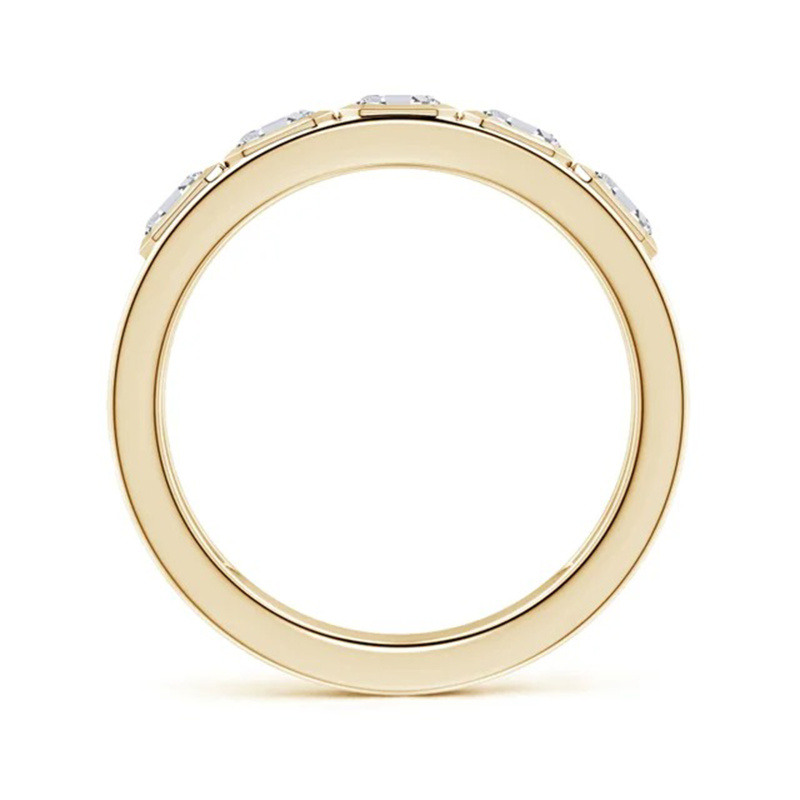 14K-Gold-Hochzeitsring mit Asscher-Schliff und laborgezüchtetem Diamant für Herren-3