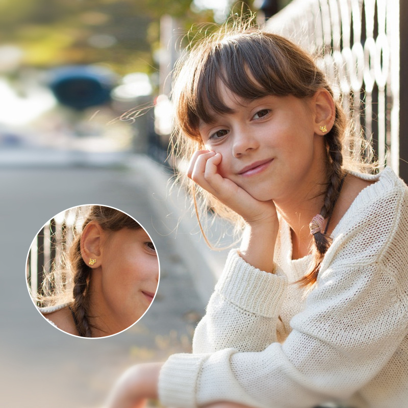 10K Gold Axolotl Stud Earrings-2