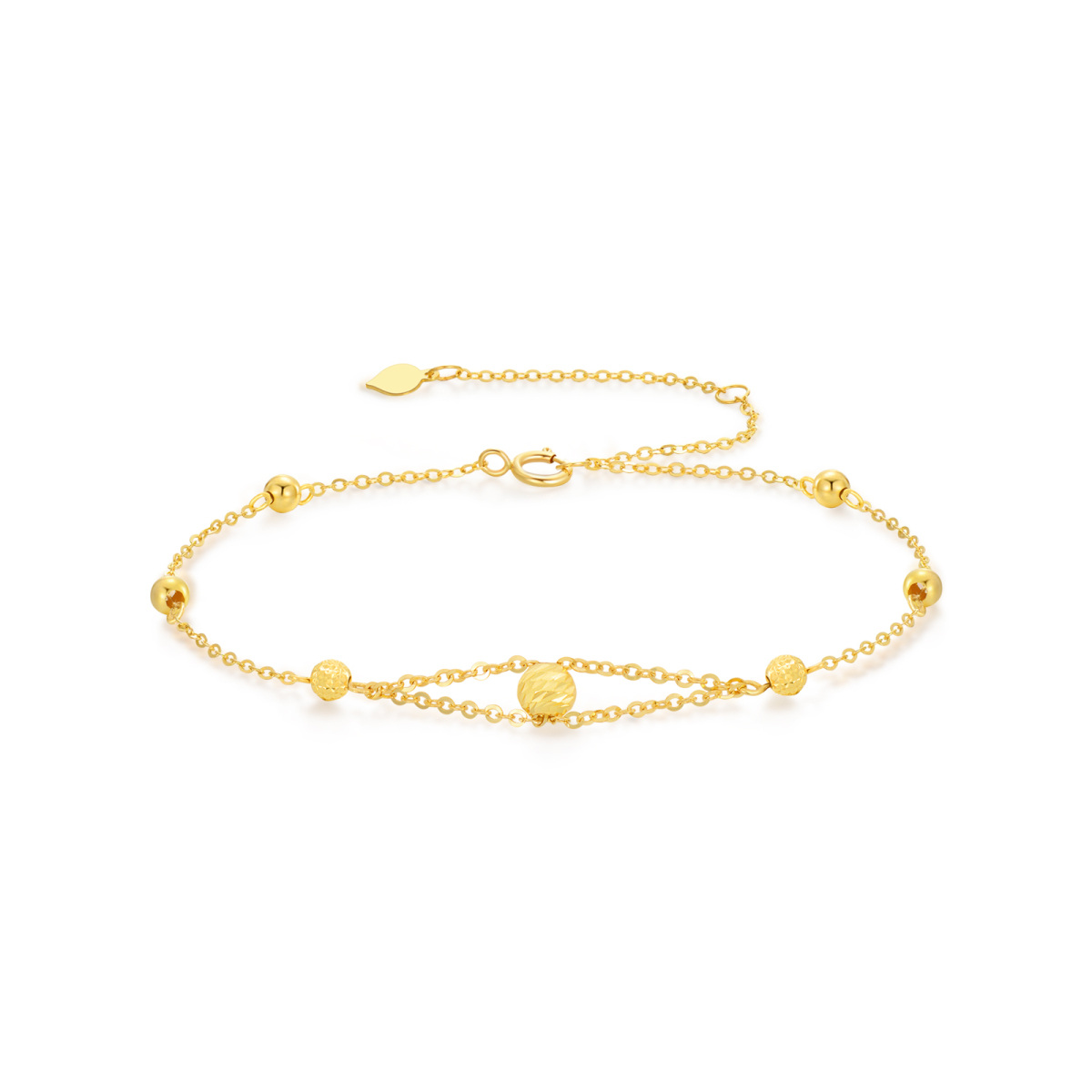 10K Gold Ball Beads Bracelet-1