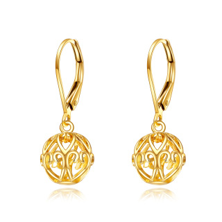 10K Gold Ball Drop Earrings-48