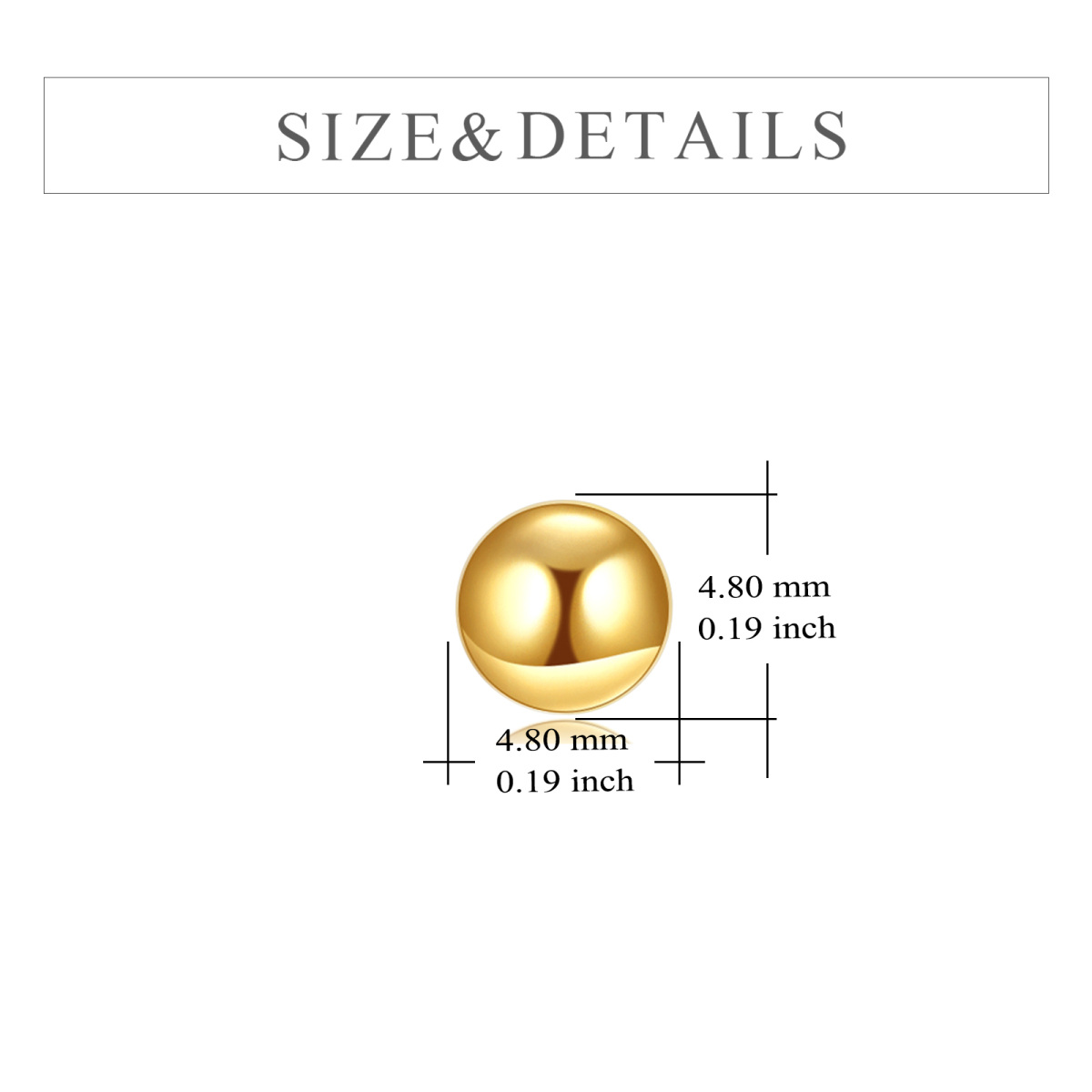 18K Gold Ball Stud Earrings-4