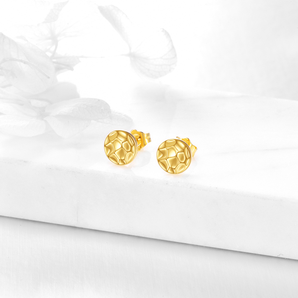 10K Gold Ball Stud Earrings-3