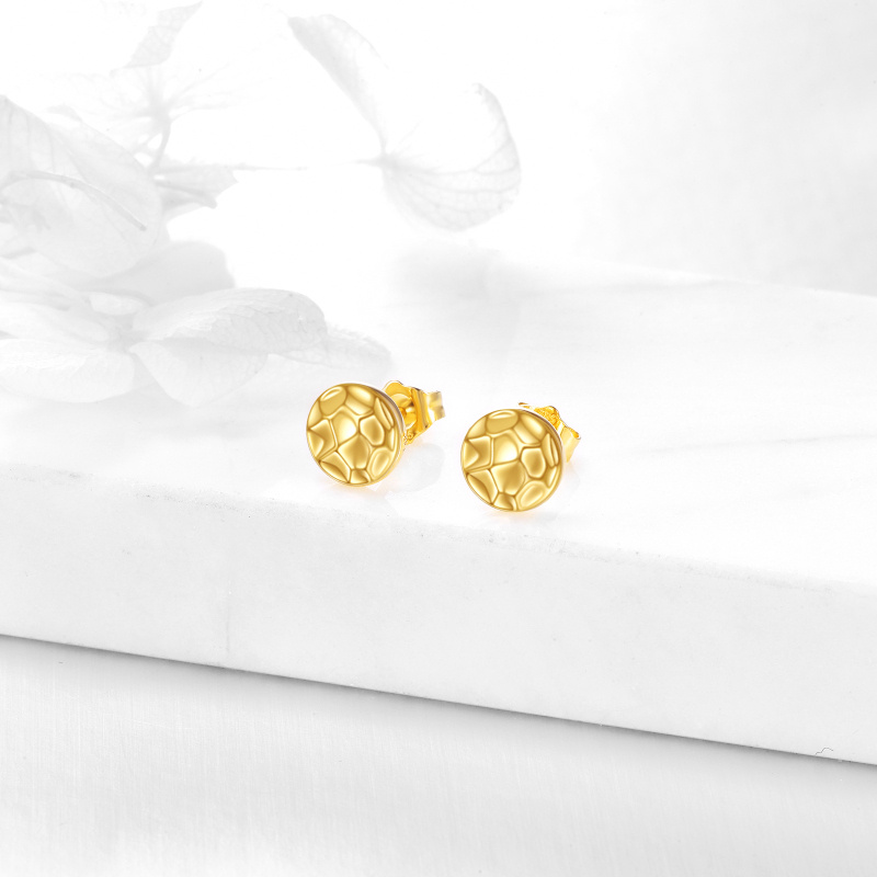10K Rose Gold Ball Stud Earrings-3