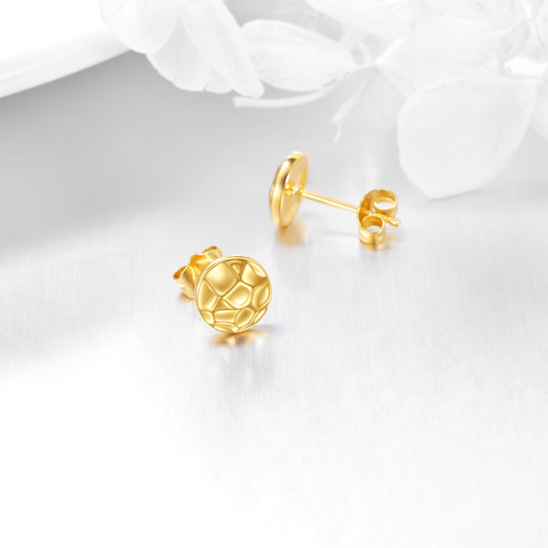 10K Rose Gold Ball Stud Earrings-4