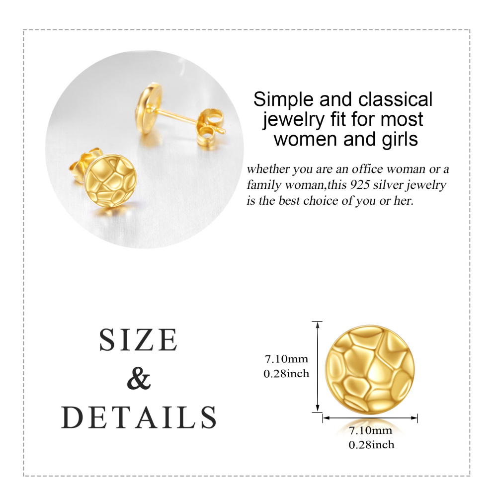 10K Gold Ball Stud Earrings-5