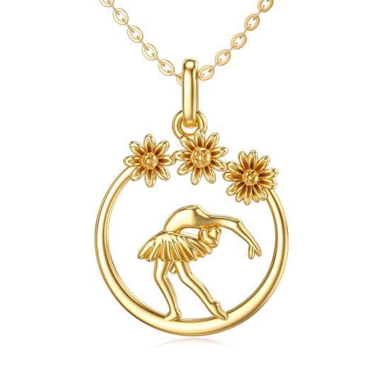 Colar Bailarina em Ouro 14K com Flores Moissanite