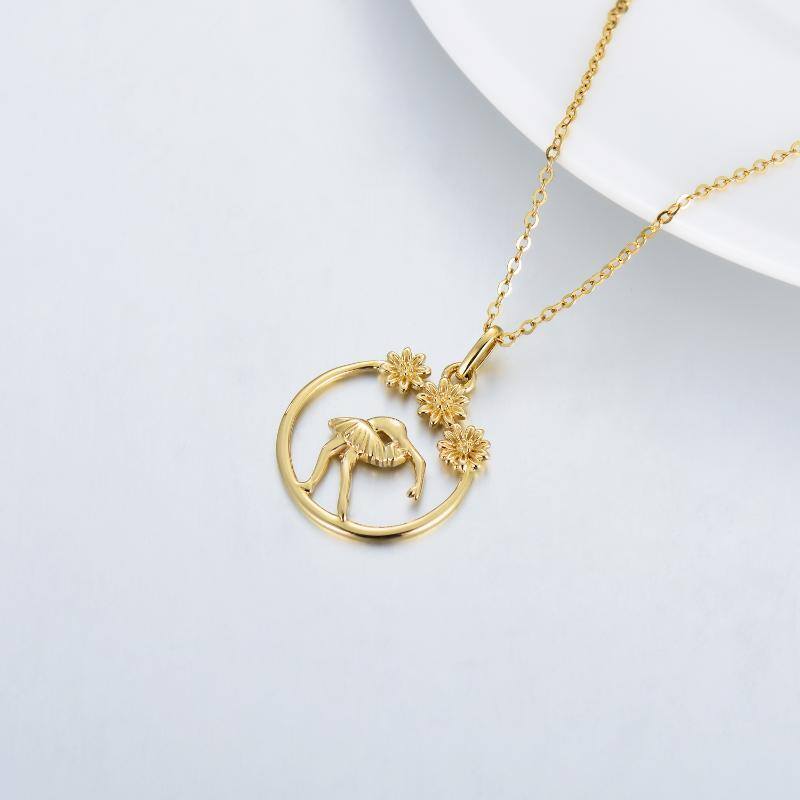 18K Gold Ballet Dancer Pendant Necklace-4