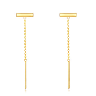 10K Gold Bar Drop Earrings-18