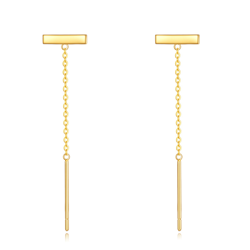 10K Gold Bar Drop Earrings-37