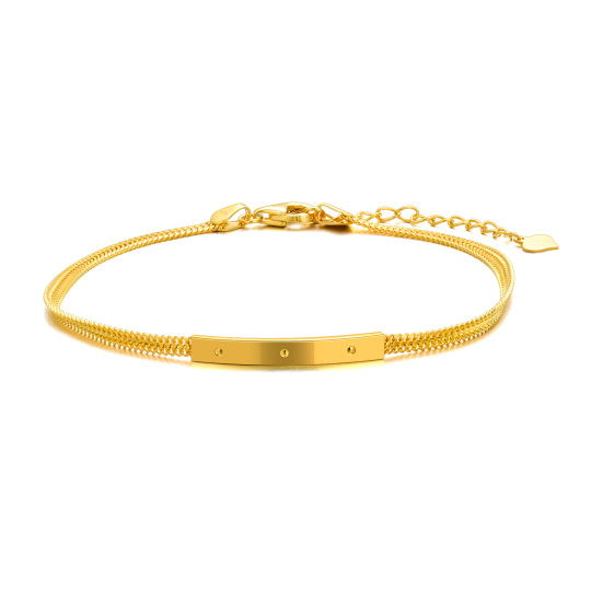 Pulsera de identificación con lingote de oro de 10 quilates para mujer