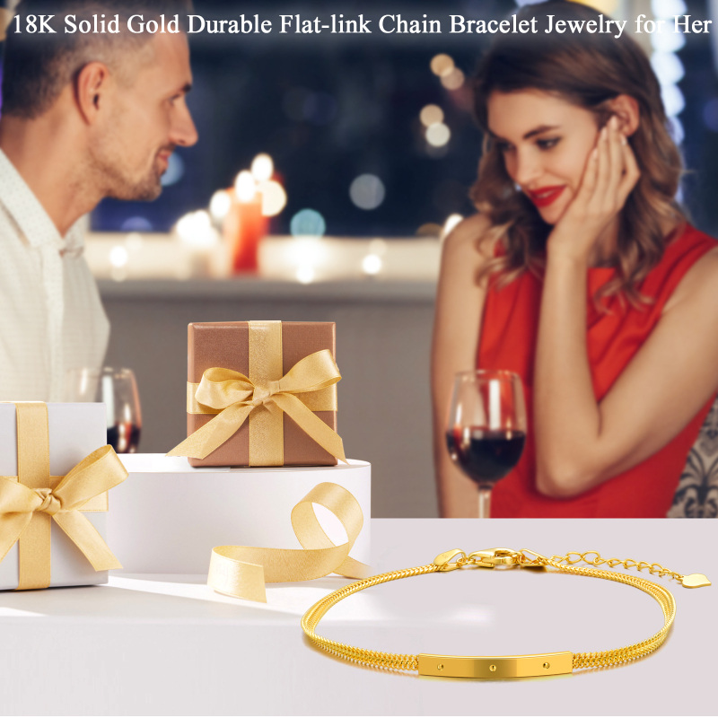 10K Goldbarren-Identifikationsarmband für Damen-6